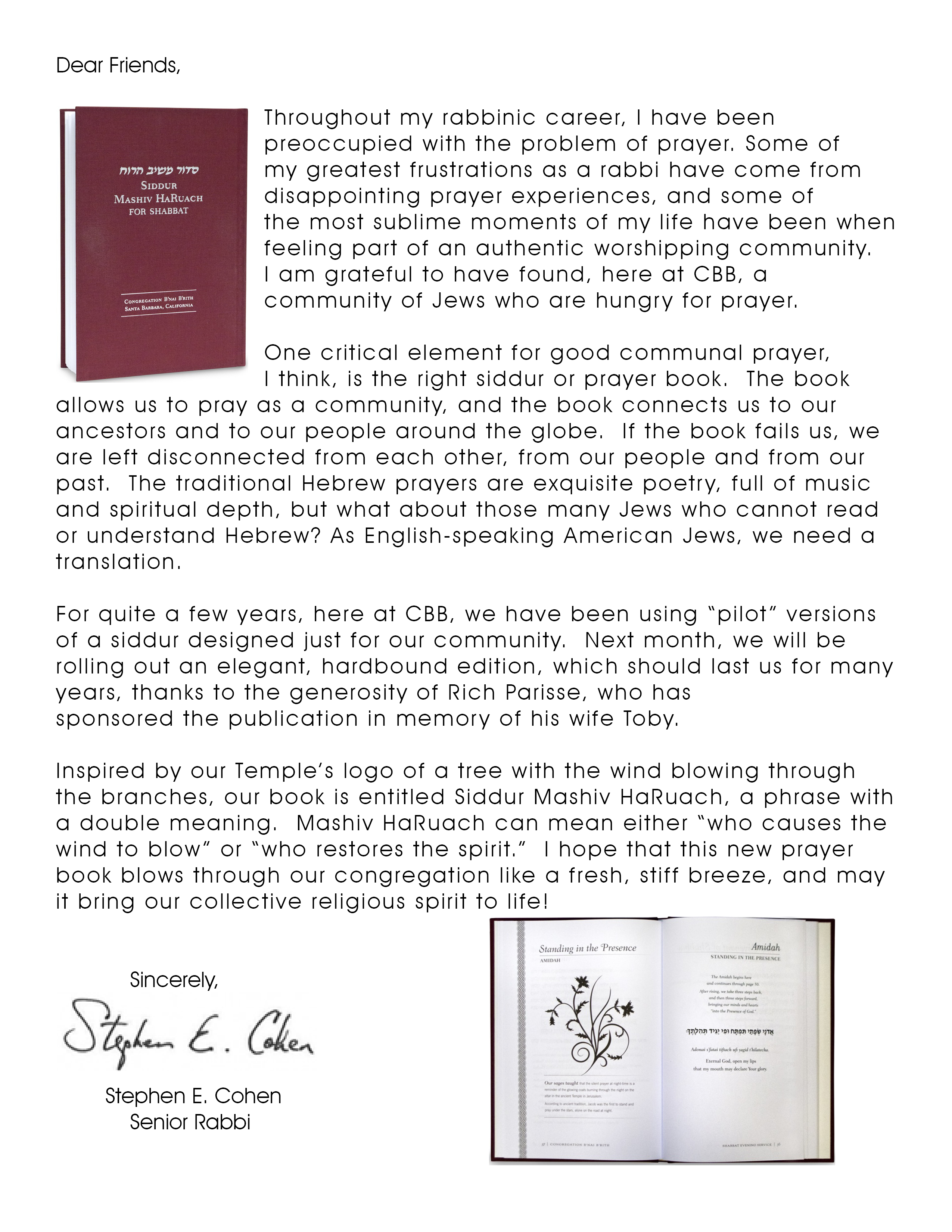 Siddur Rabbi Letter